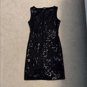 Bebe Black Sequin Sleeveless Cocktail Dress